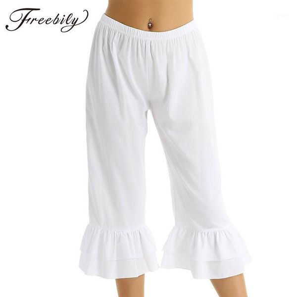 women retro vintage elastic waist ruffles hem casual pantaloons bloomers victorian era costume womens loose flare pants1, Black;white
women retro vintage elastic waist ruffles hem casual pantaloons bloomers victorian era costume womens loose flare pants1, Black;white