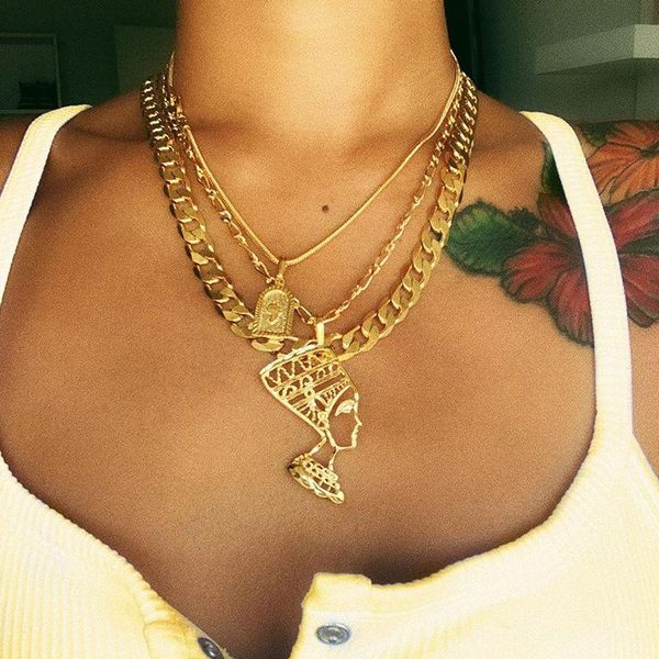 pendant necklaces 3 pcs/set women set bohemian geometric hollow portrait clavicle chain gold necklace engagement party jewelry, Silver
pendant necklaces 3 pcs/set women set bohemian geometric hollow portrait clavicle chain gold necklace engagement party jewelry, Silver