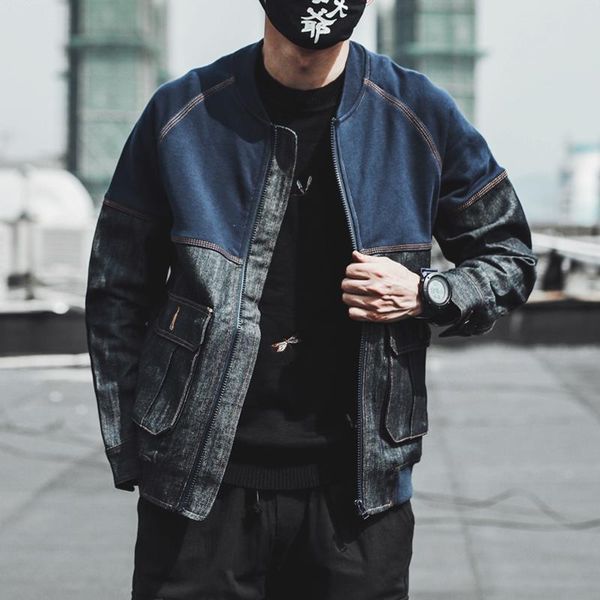 men's jackets 2021 fashion autumn stitched denim jacket men lapel pockets loose casual japanese style, Black;brown
men's jackets 2021 fashion autumn stitched denim jacket men lapel pockets loose casual japanese style, Black;brown