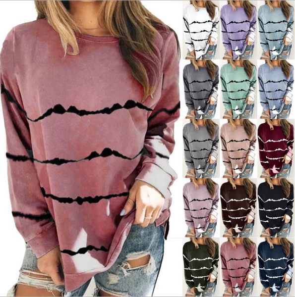 2020 women's wear europe and america popular women's printed striped sweater long sleeve t-shirt for women, Black
2020 women's wear europe and america popular women's printed striped sweater long sleeve t-shirt for women, Black