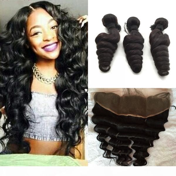 lace frontal closure with bundles brazilian loose wave full frontal lace closure 13x4 part with virgin brizilian human hair weave, Black
lace frontal closure with bundles brazilian loose wave full frontal lace closure 13x4 part with virgin brizilian human hair weave, Black