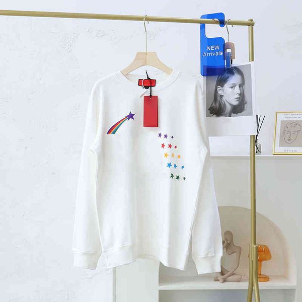 2022 factory wholesale new g + qiuxin men's and same cotton terry rainbow meteor sweater loose round neck women's 092003, Black
2022 factory wholesale new g + qiuxin men's and same cotton terry rainbow meteor sweater loose round neck women's 092003, Black