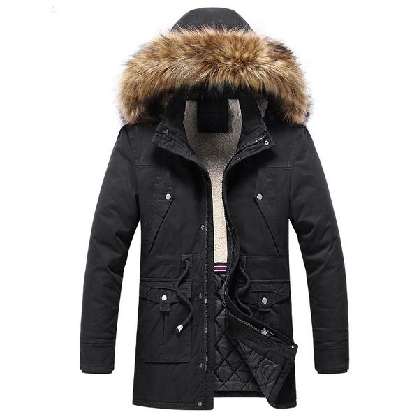2021 fur collar hooded parkas coat male clothing winter men parkas coats quality brand men's plus velvet thick long overcoat, Black
2021 fur collar hooded parkas coat male clothing winter men parkas coats quality brand men's plus velvet thick long overcoat, Black
