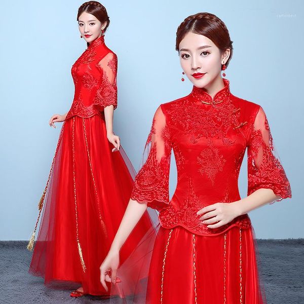 ethnic clothing red chinese style lady cheongsam embroidery tang suit long elegant costume oriental vestidso vintage bride wedding qipao1
ethnic clothing red chinese style lady cheongsam embroidery tang suit long elegant costume oriental vestidso vintage bride wedding qipao1