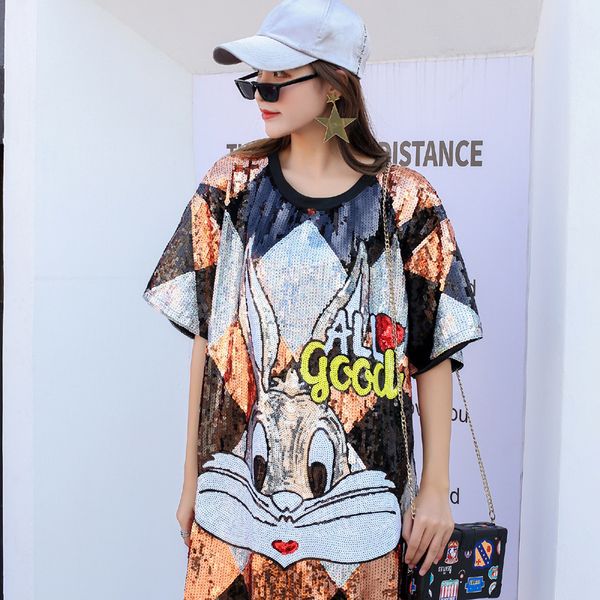 thailand tide t-shirt loose big size heavy female industry mid-length sequins spring 2020 new hip-hop shirt, Black;gray
thailand tide t-shirt loose big size heavy female industry mid-length sequins spring 2020 new hip-hop shirt, Black;gray