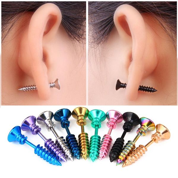 stud 2pc steampunk screw earrings fashion design stainless steel body piercing ear for men women punk jewelry anti allergic, Golden;silver
stud 2pc steampunk screw earrings fashion design stainless steel body piercing ear for men women punk jewelry anti allergic, Golden;silver