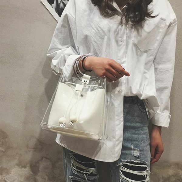 woman bag handbag 2pc jelly transparent messenger 2021 new portable bolso mujer torebka damska shopper sac main femme
woman bag handbag 2pc jelly transparent messenger 2021 new portable bolso mujer torebka damska shopper sac main femme
