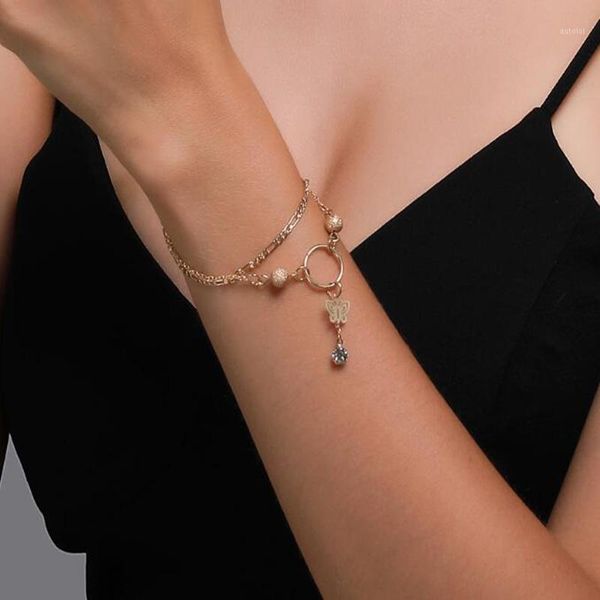 gold silver color hollow butterfly pendant bracelet for women double layer tassel chain bracelet pulseira feminina jewelry1, Black
gold silver color hollow butterfly pendant bracelet for women double layer tassel chain bracelet pulseira feminina jewelry1, Black