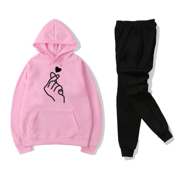 hooded pullover sweater two-piece hand-to-heart printed casual sports suit, Gray
hooded pullover sweater two-piece hand-to-heart printed casual sports suit, Gray