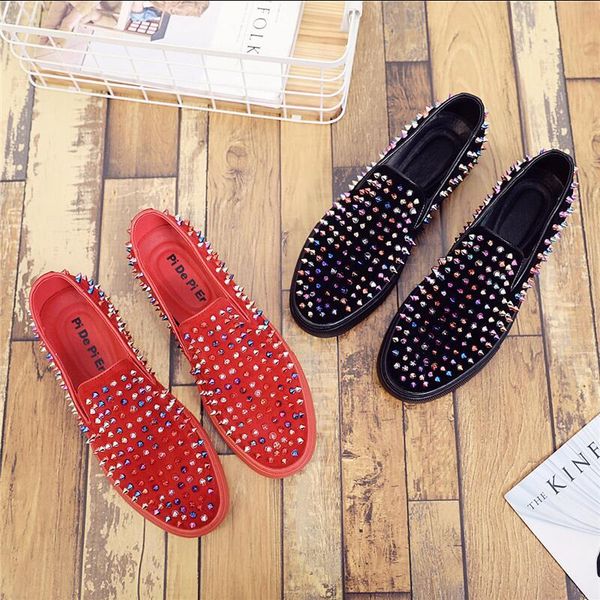 casual brand famous stage nightclub wear men's leather shoes slip in the lazy summer riveite flat personality shoe sneaker 2rg9, Black
casual brand famous stage nightclub wear men's leather shoes slip in the lazy summer riveite flat personality shoe sneaker 2rg9, Black