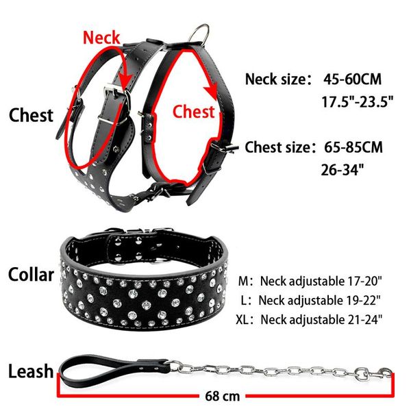bling rhinestone studded leather dog pet collar harness leash 3pcs set walking medium large dogs pitbull boxer pink blac bbyjby
bling rhinestone studded leather dog pet collar harness leash 3pcs set walking medium large dogs pitbull boxer pink blac bbyjby
