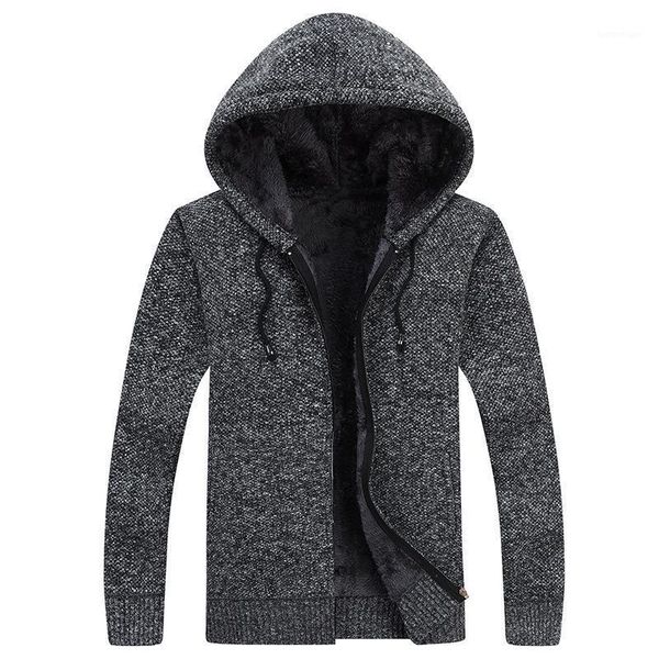 men's sweaters #1336 winter warm knitted cardigan men with hooed casual basic sweater for knitwear thick fleece zipper1, White;black
men's sweaters #1336 winter warm knitted cardigan men with hooed casual basic sweater for knitwear thick fleece zipper1, White;black