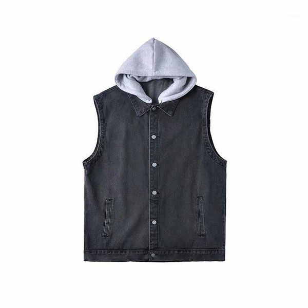 s-3xl men`s casual denim sleeveless jacket autumn spring streetwear vest with hood single breasted jeans waistcoats men clothing1, Black;white
s-3xl men`s casual denim sleeveless jacket autumn spring streetwear vest with hood single breasted jeans waistcoats men clothing1, Black;white