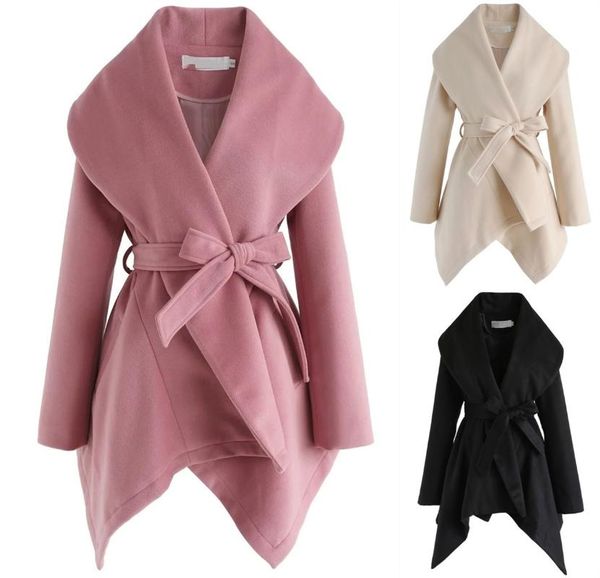 autumn and winter new fashion solid color lace-up cross shawl woolen coat women cashmere, Black
autumn and winter new fashion solid color lace-up cross shawl woolen coat women cashmere, Black