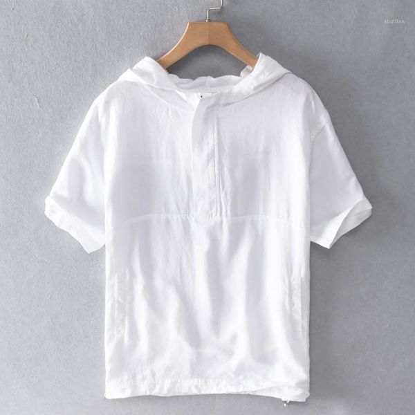 men's casual shirts hooded with zipper closure summer shirt men brand short sleeve large size loose for fashion linen male chemise1, White;black
men's casual shirts hooded with zipper closure summer shirt men brand short sleeve large size loose for fashion linen male chemise1, White;black