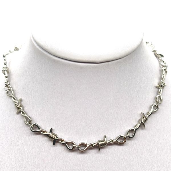 small wire brambles iron choker necklace women hip-hop gothic punk style barbed wire little thorns chain choker gifts, Silver
small wire brambles iron choker necklace women hip-hop gothic punk style barbed wire little thorns chain choker gifts, Silver