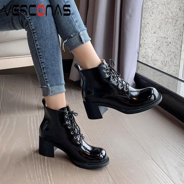 verconas new 2020 women ankle boots autunm winter genuine leather fashion round toe platforms lace-up casual short boots woman1, Black
verconas new 2020 women ankle boots autunm winter genuine leather fashion round toe platforms lace-up casual short boots woman1, Black