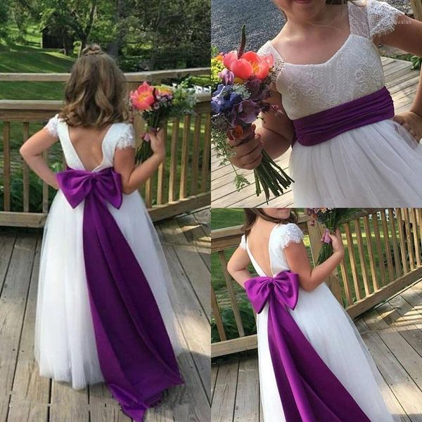 flower girl dresses lace tulle floor length long formal capped sleeves kids gowns for weddings with purple bow1, Red;yellow
flower girl dresses lace tulle floor length long formal capped sleeves kids gowns for weddings with purple bow1, Red;yellow