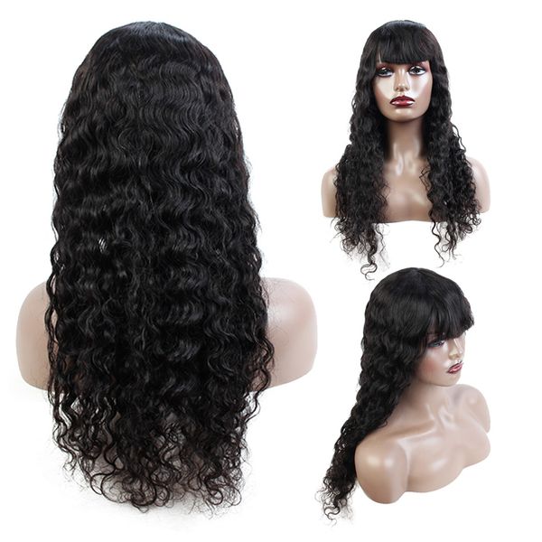 quality brazilian human hair wigs with bangs full machine made no lace human hair wigs brazilian water wave hair wig price 10-28 inch, Black;brown
quality brazilian human hair wigs with bangs full machine made no lace human hair wigs brazilian water wave hair wig price 10-28 inch, Black;brown