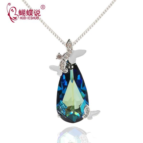 pendant necklaces hudieshuo fashion europen style austria imported crystal with butterfly decoration necklace for women, Silver
pendant necklaces hudieshuo fashion europen style austria imported crystal with butterfly decoration necklace for women, Silver
