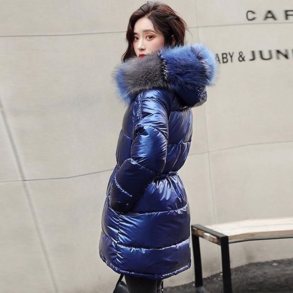 women's down & parkas winter glossy women cotton coat mid length big fur collar hooded thick padded jacket loose warm overcoat plus siz, Black
women's down & parkas winter glossy women cotton coat mid length big fur collar hooded thick padded jacket loose warm overcoat plus siz, Black