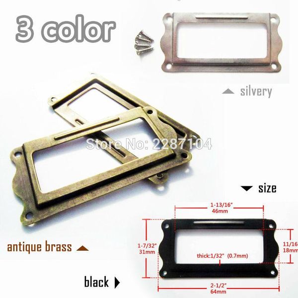 24pcs decor brass black silvery furniture cabinet drawer box case bin tag label pull frame handle file name card holder jllthc yeah2010
24pcs decor brass black silvery furniture cabinet drawer box case bin tag label pull frame handle file name card holder jllthc yeah2010