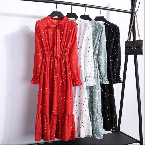 2021 spring dress long sleeve office polka dot vintage dress women casual red floral autumn shirt chiffon midi dress vestidos, Black;gray
2021 spring dress long sleeve office polka dot vintage dress women casual red floral autumn shirt chiffon midi dress vestidos, Black;gray