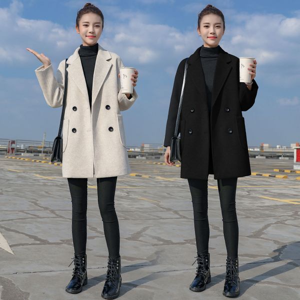 woollen women's middle and long small size 2020 autumn / winter new nizi korean thickened popular woolen coat, Black
woollen women's middle and long small size 2020 autumn / winter new nizi korean thickened popular woolen coat, Black