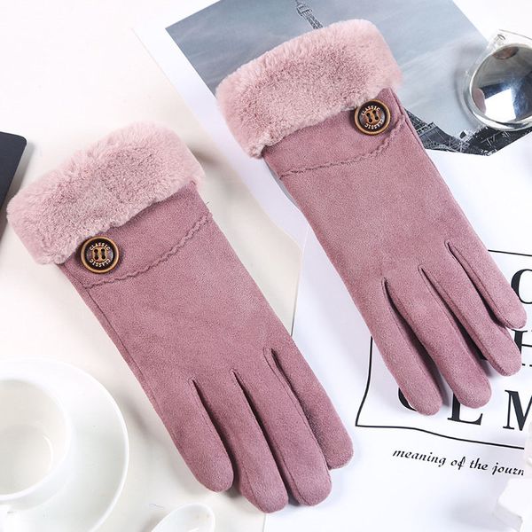 beautiful women gift winter driving windproof gloves keep warm thicken touch screen faux suede glove, Blue;gray 
beautiful women gift winter driving windproof gloves keep warm thicken touch screen faux suede glove, Blue;gray