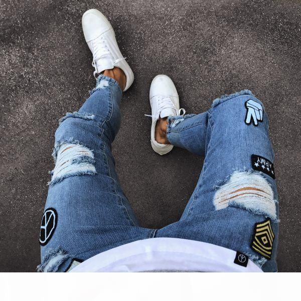 hiphop slim thin skinny spring hole ripped jeans 2018 men's fashion jeans for men long pencil pants trousers clothes clothing, Blue
hiphop slim thin skinny spring hole ripped jeans 2018 men's fashion jeans for men long pencil pants trousers clothes clothing, Blue