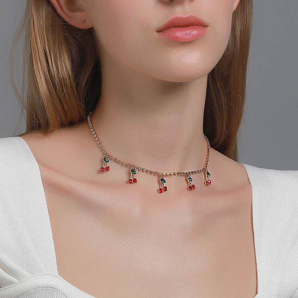 15pcs/lot european diamond cherry pendant necklaces hip hip fruit crystal collar chain women party gift cherry alloy chokers accessories, Silver
15pcs/lot european diamond cherry pendant necklaces hip hip fruit crystal collar chain women party gift cherry alloy chokers accessories, Silver