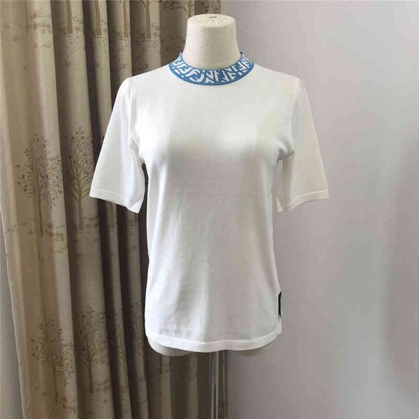 2022 factory wholesale new model summer fashion irregular thread f letter color matching pullover round neck ice silk sweater women's t, White;black
2022 factory wholesale new model summer fashion irregular thread f letter color matching pullover round neck ice silk sweater women's t, White;black