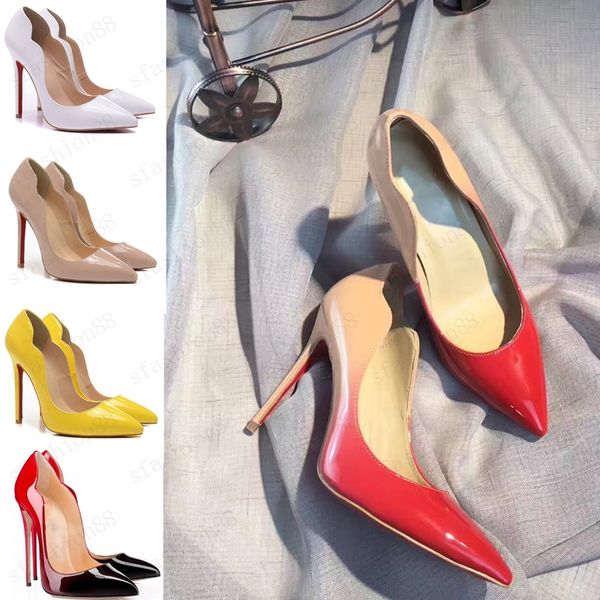women's high heels women's wave high heels prom shoes nude splicing dress shoes red sole high heels pumps, Black
women's high heels women's wave high heels prom shoes nude splicing dress shoes red sole high heels pumps, Black