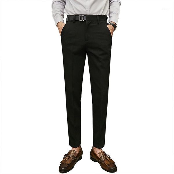 2020 autumn men's british pants men's korean version of the trend of pure color casual nine-point pants slim feet1, Black
2020 autumn men's british pants men's korean version of the trend of pure color casual nine-point pants slim feet1, Black