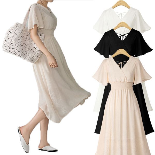 fengpang mm large women's 2020 summer new v-neck medium length chiffon dress for women, Black;gray
fengpang mm large women's 2020 summer new v-neck medium length chiffon dress for women, Black;gray