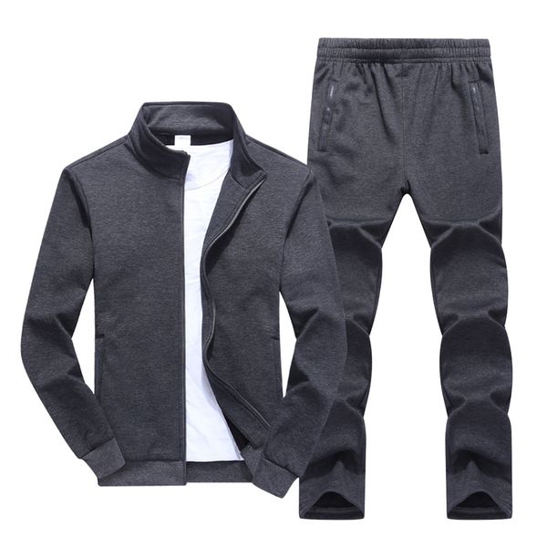 mens casual tracksuit slim fit solid zipper sets jackets+pants men's sportswear two piece sweatsuits stand male sporting suit, Gray
mens casual tracksuit slim fit solid zipper sets jackets+pants men's sportswear two piece sweatsuits stand male sporting suit, Gray