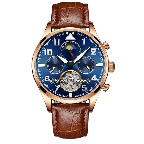 brown leather automatic men sport mechanical watches wrist watch tourbillon male clock relogio masculino, Slivery;brown
brown leather automatic men sport mechanical watches wrist watch tourbillon male clock relogio masculino, Slivery;brown