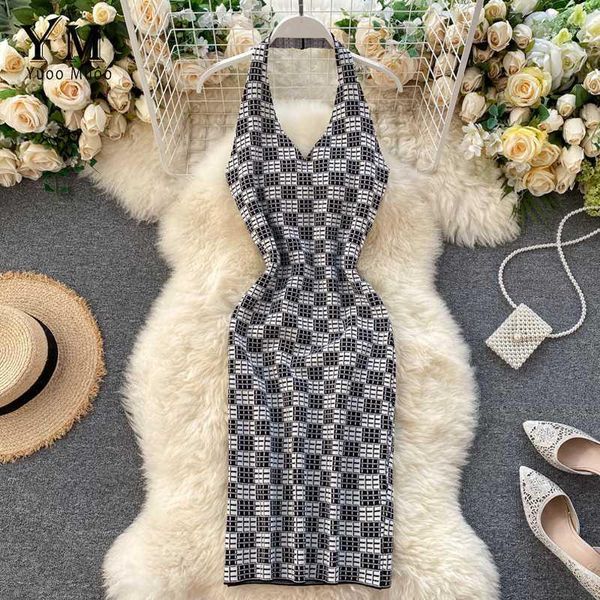 yuoomuoo ins halter backless stretch knit dress summer women v-neck slim black plaid bodycon dress female party tunic1, Black;gray
yuoomuoo ins halter backless stretch knit dress summer women v-neck slim black plaid bodycon dress female party tunic1, Black;gray