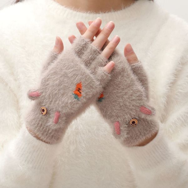 young ladies school students keep warm imitated mink half finger gloves cute winter gift, Blue;gray
young ladies school students keep warm imitated mink half finger gloves cute winter gift, Blue;gray