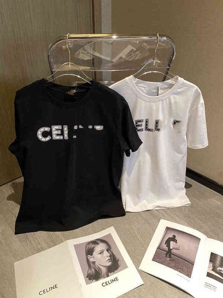 2022 factory wholesale new cel short sleeve t-shirt female letter print round neck pullover pearl embroidery summer couple loose tide bottom, White
2022 factory wholesale new cel short sleeve t-shirt female letter print round neck pullover pearl embroidery summer couple loose tide bottom, White