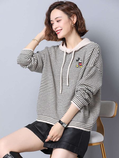women's sweater striped spring and clothes 2020 new foreign style thin autumn hooded jacket loose korean version, Black
women's sweater striped spring and clothes 2020 new foreign style thin autumn hooded jacket loose korean version, Black