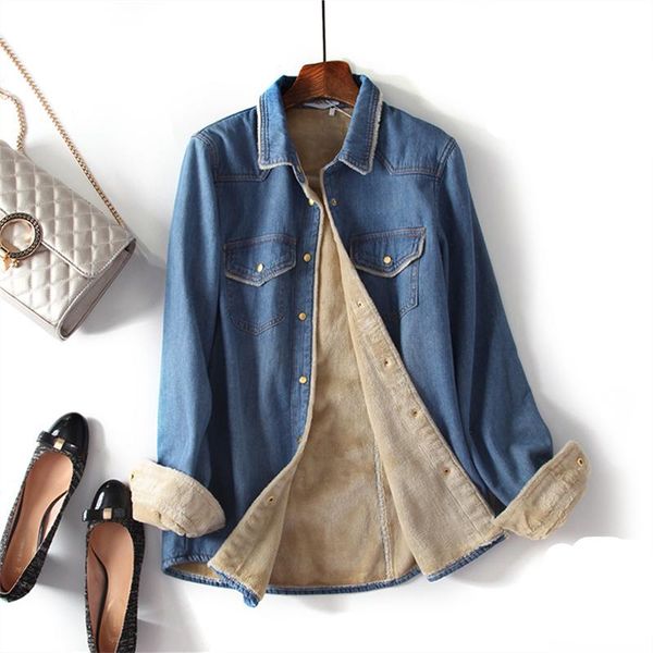 fleece denim shirt women's autumn/winter 2020 fashion new style base thick warm long-sleeved trendy 273, White
fleece denim shirt women's autumn/winter 2020 fashion new style base thick warm long-sleeved trendy 273, White