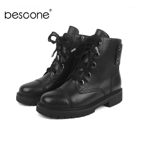 boots bescone ladies mid-calf winter genuine leather handmade solid lace-up shoes round toe square heel women bc4371, Black
boots bescone ladies mid-calf winter genuine leather handmade solid lace-up shoes round toe square heel women bc4371, Black