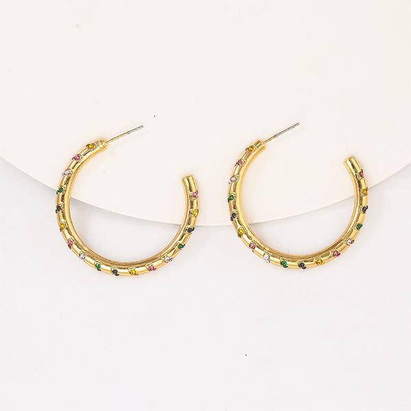 new european and american tribal style c-shaped colorful striped earrings female fashion personality alloy diamond earrings, Golden;silver
new european and american tribal style c-shaped colorful striped earrings female fashion personality alloy diamond earrings, Golden;silver