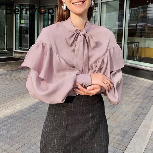 berrygo casual pink ruffle blouse shirt women summer spring tie neck blouse elegant ol long sleeve office shirt blusas y200622, White
berrygo casual pink ruffle blouse shirt women summer spring tie neck blouse elegant ol long sleeve office shirt blusas y200622, White