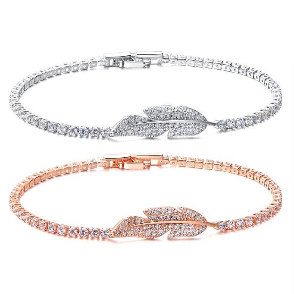 link, chain fashion golden color leaf shape simple copper bracelets inlay zircon bracelet for women jewelry gift sl020, Black
link, chain fashion golden color leaf shape simple copper bracelets inlay zircon bracelet for women jewelry gift sl020, Black