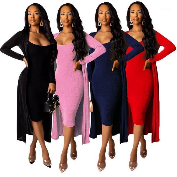 two piece dress winter women set sleeveless strap dress+long sleeve long cape night club tracksuits suit street bandage ym-85201, White
two piece dress winter women set sleeveless strap dress+long sleeve long cape night club tracksuits suit street bandage ym-85201, White