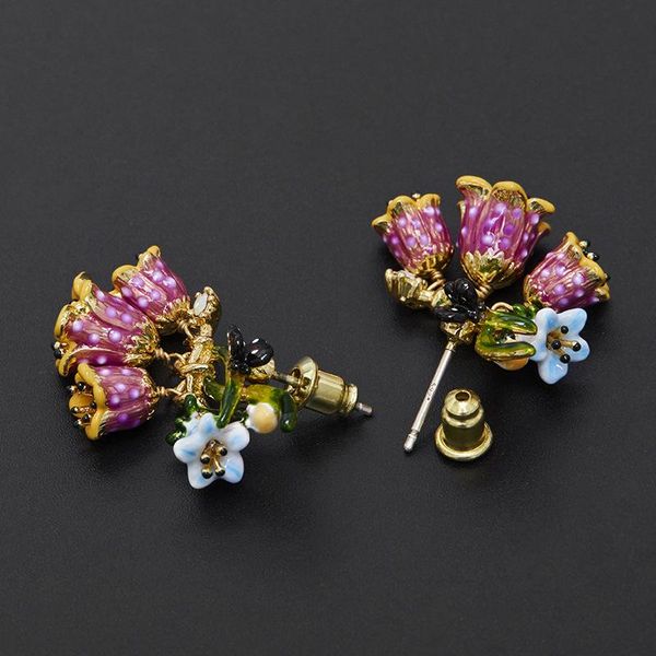 female summer fresh and fashionable versailles rose earrings enamel glaze purple lily of the valley butterfly bell earrings, Golden;silver
female summer fresh and fashionable versailles rose earrings enamel glaze purple lily of the valley butterfly bell earrings, Golden;silver