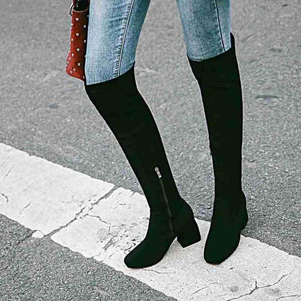 asileto plus size 34-43 women boots knee high thick heel boots botas feminino flock botte mujer zipper slip-on thigh a7751, Black
asileto plus size 34-43 women boots knee high thick heel boots botas feminino flock botte mujer zipper slip-on thigh a7751, Black