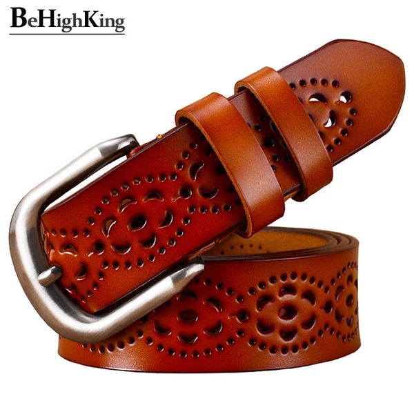 fashion genuine leather belts for women hollow floral belt woman classic pin buckle cow skin strap female for jeans width 3.2 cm cx200716, Black;brown
fashion genuine leather belts for women hollow floral belt woman classic pin buckle cow skin strap female for jeans width 3.2 cm cx200716, Black;brown
